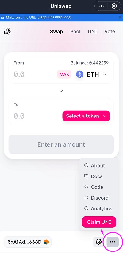 Modal gas, cair token